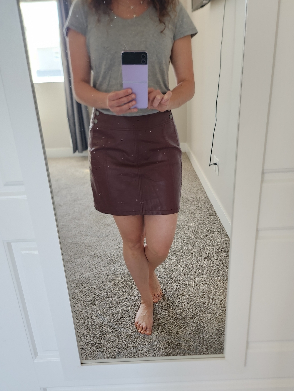 Free People Women's Burgundy  Mini Skirt